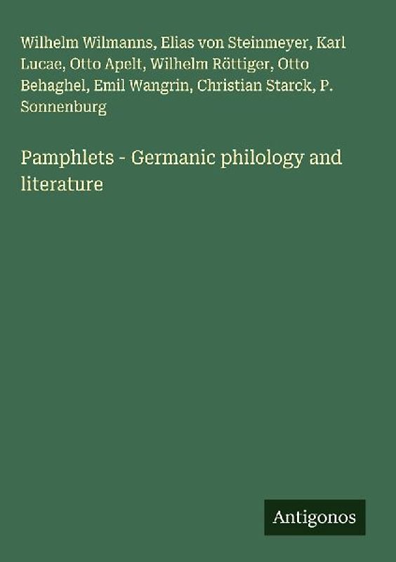 Pamphlets - Germanic philology and literature