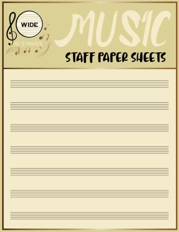 Music Writing Journal: Music Staff Notebook for Music Songwriting And Practicing, 10 Staves Per Page