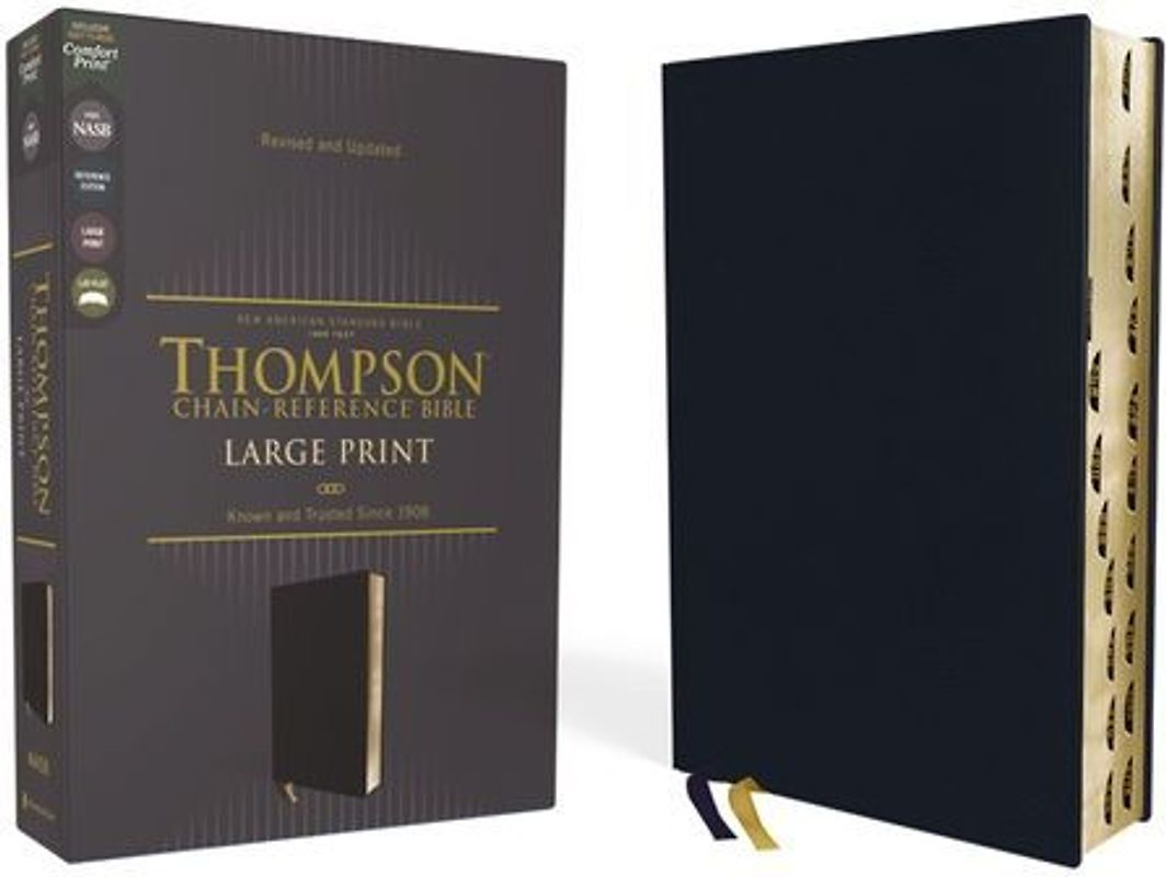 Nasb, Thompson Chain-Reference Bible, Large Print, Leathersoft, Navy, 1995 Text, Red Letter, Thumb Indexed, Comfort Print