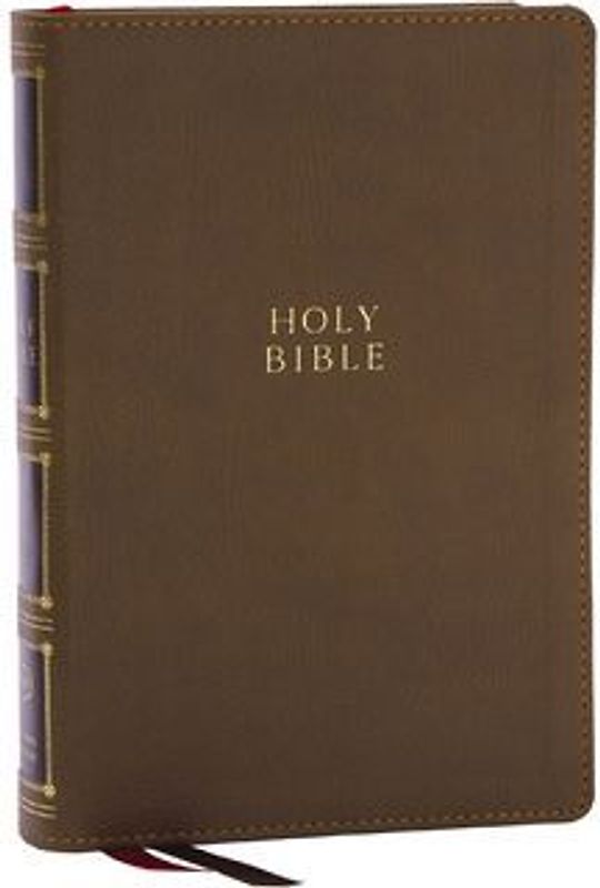 KJV Holy Bible: Compact Bible with 43,000 Center-Column Cross References, Brown Leathersoft, Red Letter, Comfort Print: King James Version