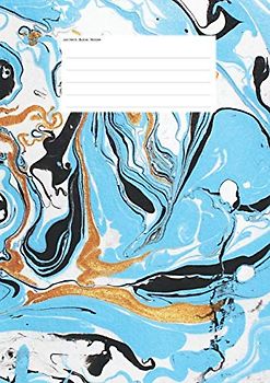 Hefte - Blöcke - Notizen: Marmor gold schwarz blau Notenheft DIN A4, 50 Seiten, 12 Systeme