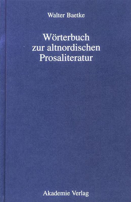 Wörterbuch zur altnordischen Prosaliteratur