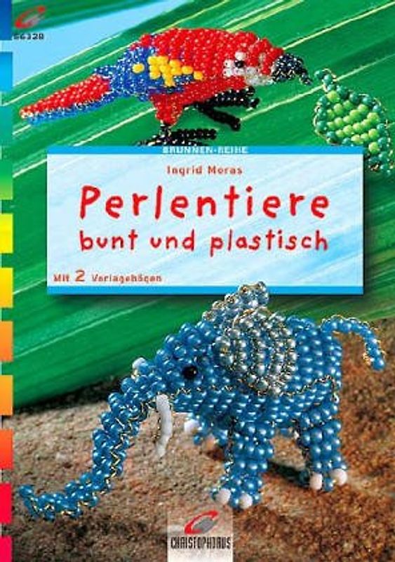 Perlentiere bunt und plastisch. Mit zwei Vorlagebögen