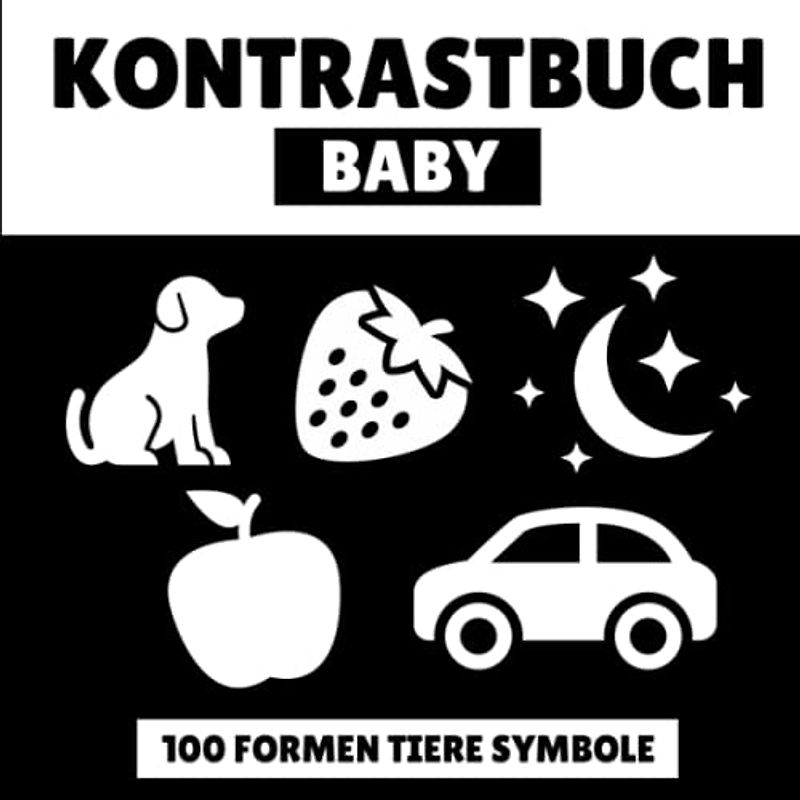 Kontrastbuch Baby: Schwarz Weiß Buch I Kontrast Spielzeug Babys ab Geburt I Spielzeug I 100 Kontrastbilder mit einfachen Formen Tiere Muster Symbole I ... I Kontrastreiche Babybücher für Neugeborene