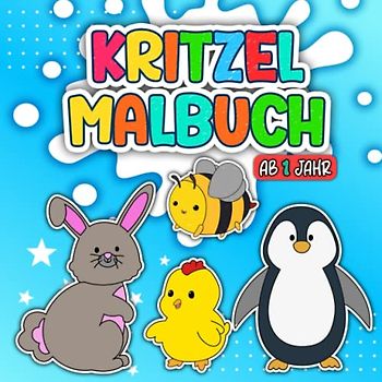 Kritzelbuch ab 1 Jahr, Liebevoll gestaltete Malvorlagen für Kleinkinder: 40 Tier-Motiven, einfachen Bilder zum Kritzeln und Ausmalen | Förderung der ... und Motorik... | Geschenk für Kinder ab 1