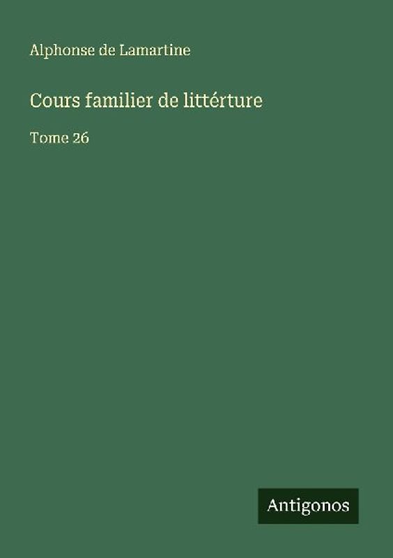 Cours familier de littérture