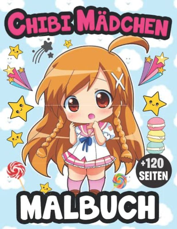 chibi mädchen malbuch (+120 SEITEN): Ein super süßes Malbuch für Mädchen, Teens und Tweens (Kawaii, Manga und Anime) Malbuch Teenager Mädchen, mit ... Manga Szenen, Kawaii Porträt Malbuch.
