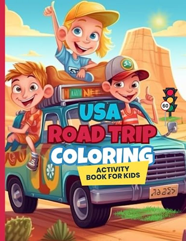USA Road Trip Coloring & Activity Book for Kids