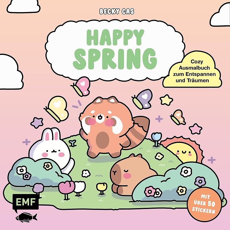 Happy Spring – Cozy Ausmalbuch zum Entspannen und Träumen