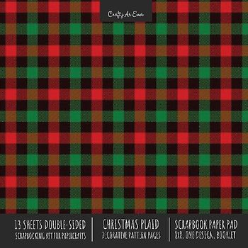Christmas Plaid Scrapbook Paper Pad 8x8 Scrapbooking Kit for Cardmaking Gifts, DIY Crafts, Printmaking, Papercrafts, Holiday Decorative Pattern Pages
