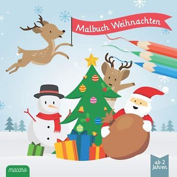 Malbuch Weihnachten - ab 2 Jahren: Weihnachtlich winterliches Ausmalbuch und Kritzelbuch für Mädchen und Jungen ab 2. Zum Malen, Kritzeln und Freuen ... einzigartige Ausmalbilder für die Kleinsten.