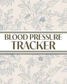 XL Large Print 1-Year Blood Pressure Tracker (Blue Roses on Cream)