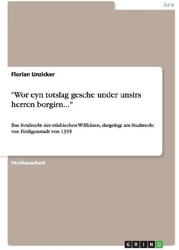 "Wor eyn totslag gesche under unsirs herren borgirn..."