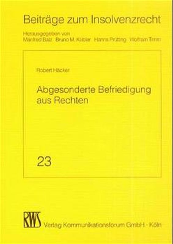 Abgesonderte Befriedigung aus Rechten