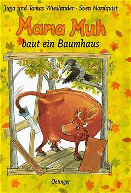 Mama Muh baut ein Baumhaus