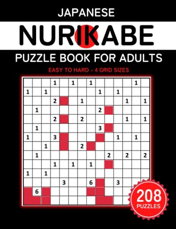Nurikabe Puzzle Book For Adults: Japanese Logic Puzzles
