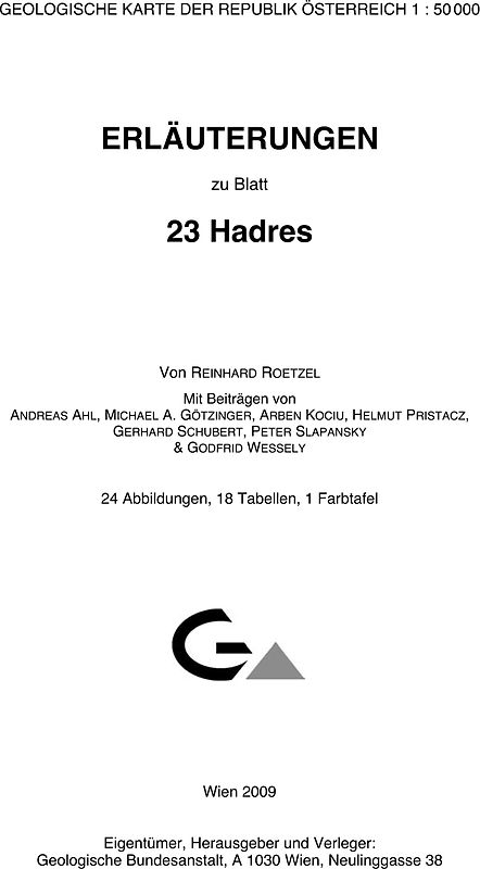 Erläuterungen zu Blatt 23 Hadres