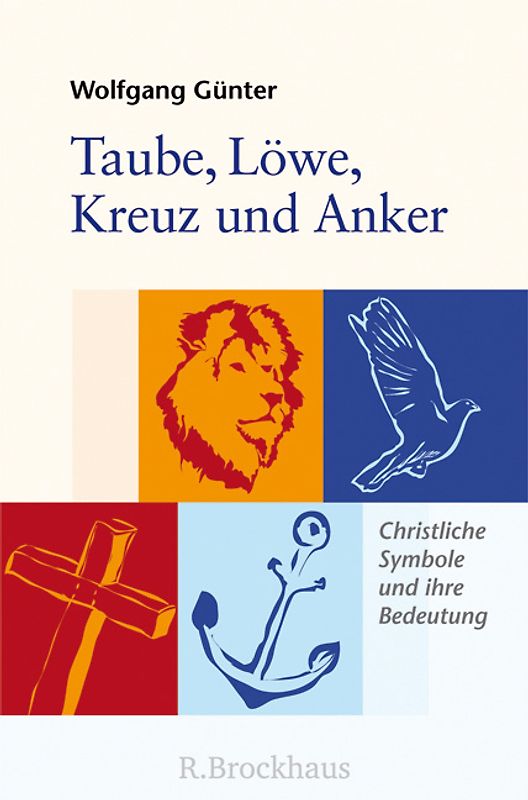 Taube, Löwe, Kreuz und Anker