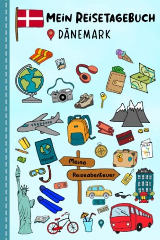 Reisetagebuch für Kinder Dänemark: Dänemark Urlaubstagebuch zum Ausfüllen,Eintragen,Malen,Einkleben für Ferien & Urlaub A5, Aktivitätsbuch & Tagebuch ... Kinder Buch für Reise & unterwegs