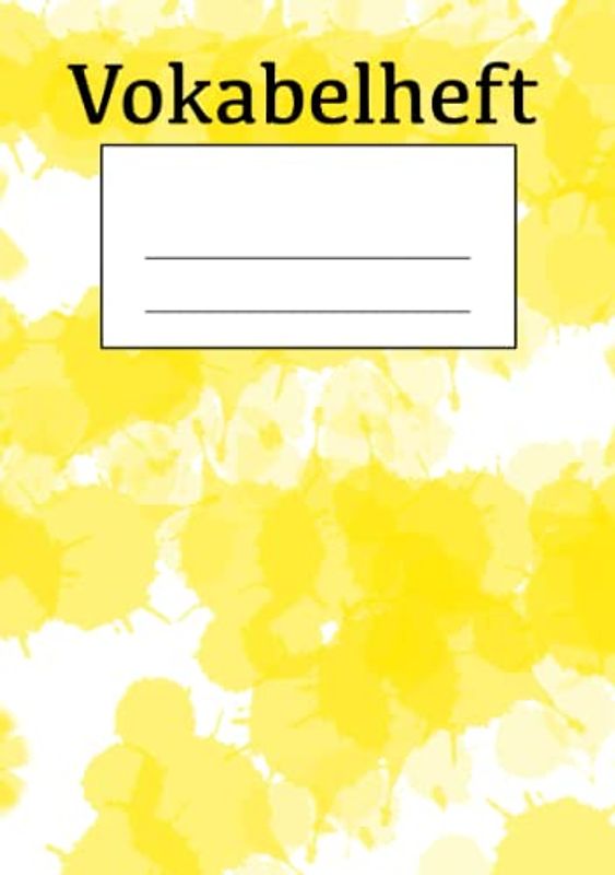 Vokabelheft: Vokabelbuch A5, 2 Spalten, gelb, gebunden