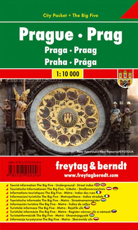 Prag, Stadtplan 1:10.000, City Pocket + The Big Five