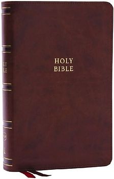 Nkjv, Single-Column Reference Bible, Verse-By-Verse, Brown Leathersoft, Red Letter, Comfort Print (Thumb Indexed)
