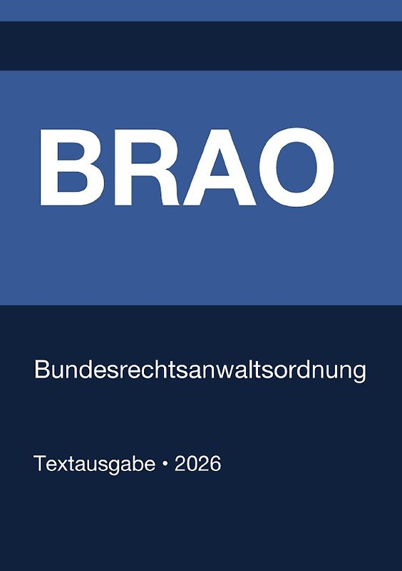 BRAO - Bundesrechtsanwaltsordnung (Deutschland) 2026