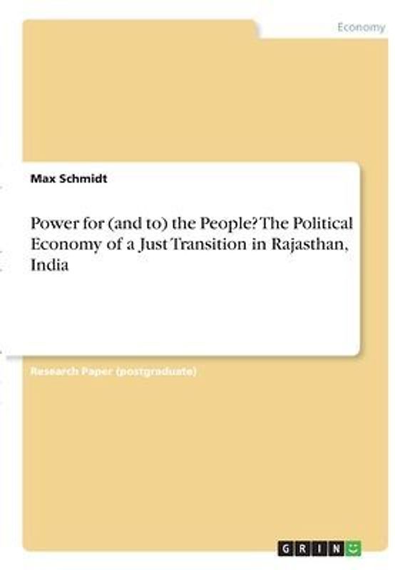 Power for (and to) the People? The Political Economy of a Just Transition in Rajasthan, India