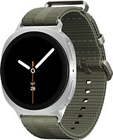 Samsung Galaxy Watch8 44 mm Boîtier aluminium argent sur Sport Chic S/M kaki [Wi-Fi + 4G]