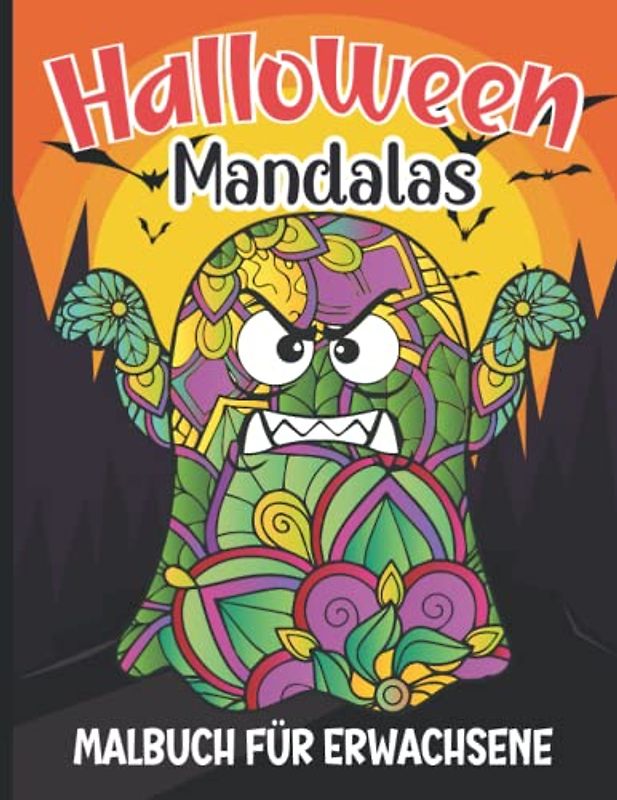 Halloween Mandalas Malbuch für Erwachsene: Ausmalbücher Halloween Mandalas für Erwachsene - Entspannende und stressfreie Färbung - Ideales Geschenk
