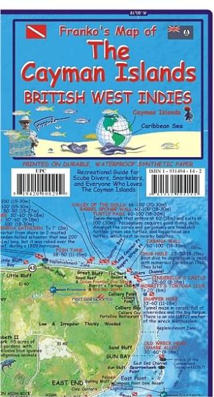 Cayman Islands Dive Map and Fishcard