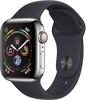 Apple Watch Series 4 40mm caja de acero inoxidable en plata y correa deportiva negra [Wifi + Cellular]