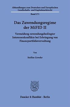 Das Zuwendungsregime der MiFID II
