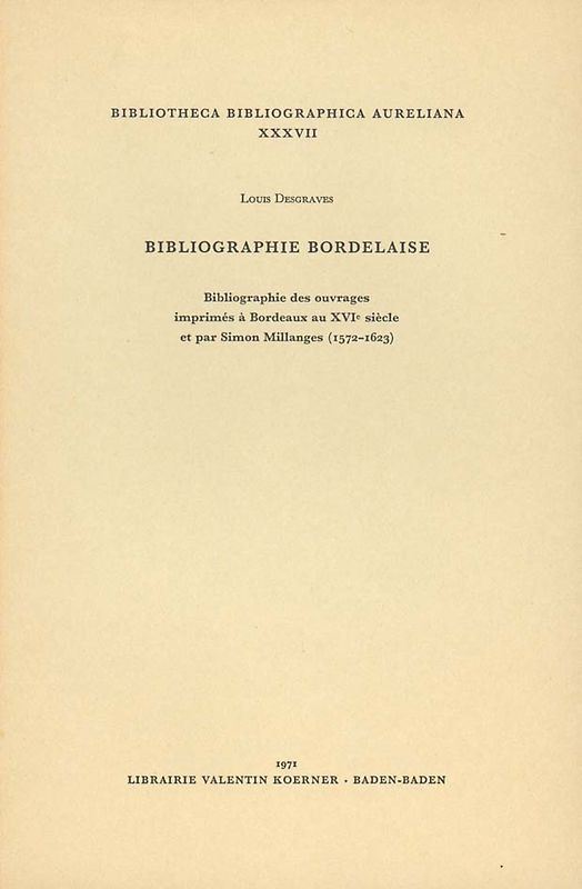 Bibliographie bordelaise