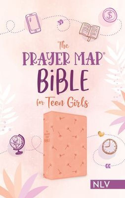 The Prayer Map Bible for Teen Girls Nlv [Coral Dandelions]
