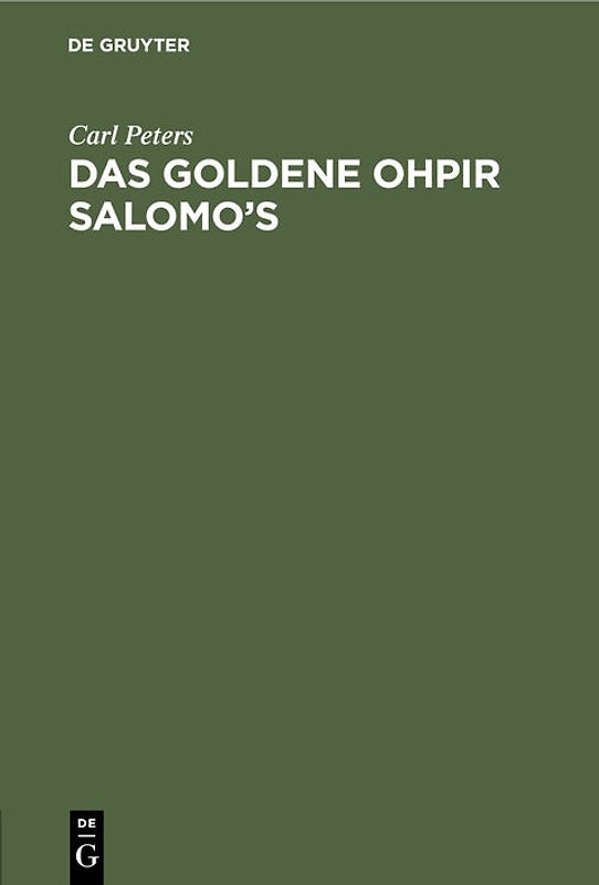 Das Goldene Ohpir Salomo’s