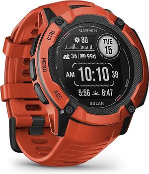Garmin Instinct 2X Solar 50 mm rouge et bracelet en silicone rouge