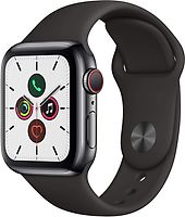 Apple Watch Series 5 40 mm Caja de acero inoxidable negro espacial con Correa deportiva negra [Wifi + Cellular]