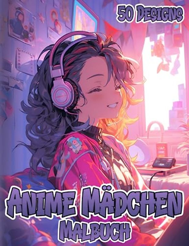 Anime Mädchen Malbuch: Manga Girls Motive zum Ausmalen & Entspannen für Erwachsene & Jugendliche