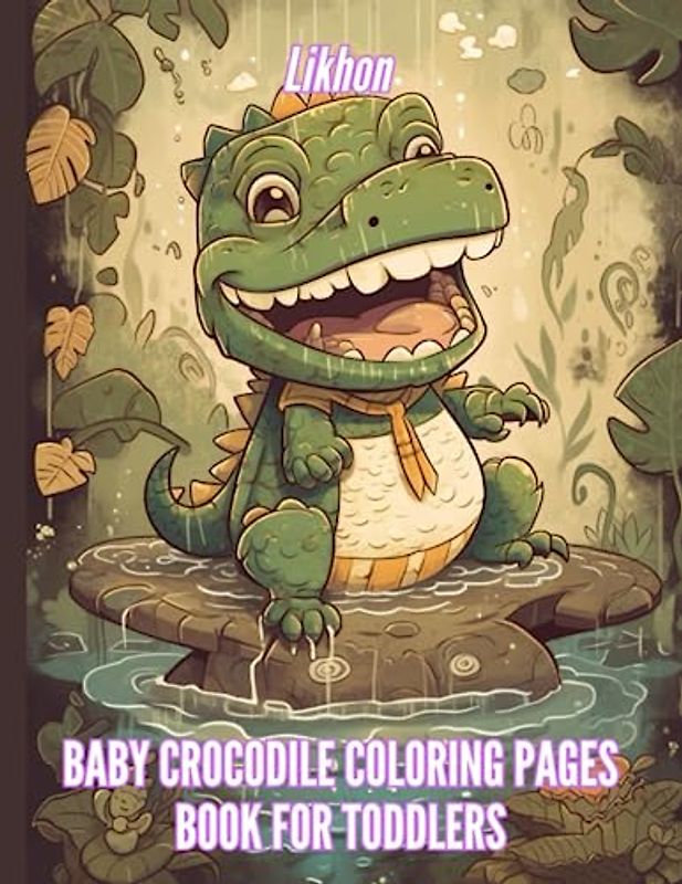 Likhon Baby Crocodile Coloring Pages Book for Toddlers