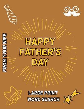 Happy Father's Day Large Print Word Search: Father's Day Gifts From Wife | From Wife with Love Happy Father's Day Word Search