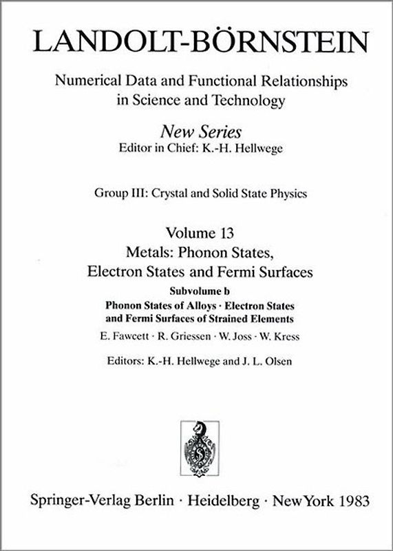 Phonon States of Alloys. Electron States, and Fermi Surfaces of Strained Elements / Phononenzustände von Legierungen. Elektronenzustände und Fermiflächen von verformten Elementen