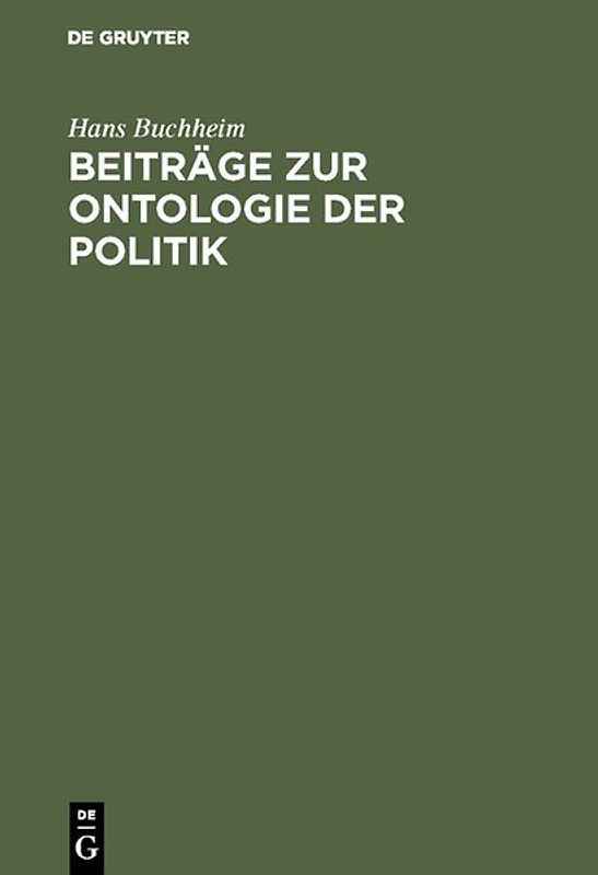 Beiträge zur Ontologie der Politik