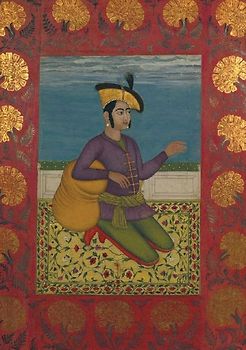 Carnet Blanc, Prince Indien À Genoux, Miniature 18e