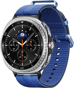 Samsung Galaxy Watch8 Classic 46 mm Boîtier aluminium noir sur Sport Chic S/M bleu nuit [Wi-Fi]