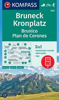KOMPASS Wanderkarte 045 Bruneck, Kronplatz / Brunico, Plan de Corones 1:25.000