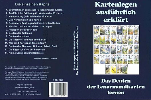 Kartenlegen ausführlich erklärt. Das Deuten der Lenormandkarten lernen (DVD): Das Deuten der Lenormandkarten lernen DVD