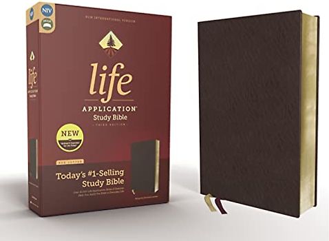 NIV, Life Application Study Bible, Third Edition, Bonded Leather, Burgundy, Red Letter