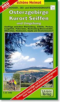Wander- Ski- und Radwanderkarte Osterzgebirge, Kurort Seiffen, Olbernhau und Umgebung