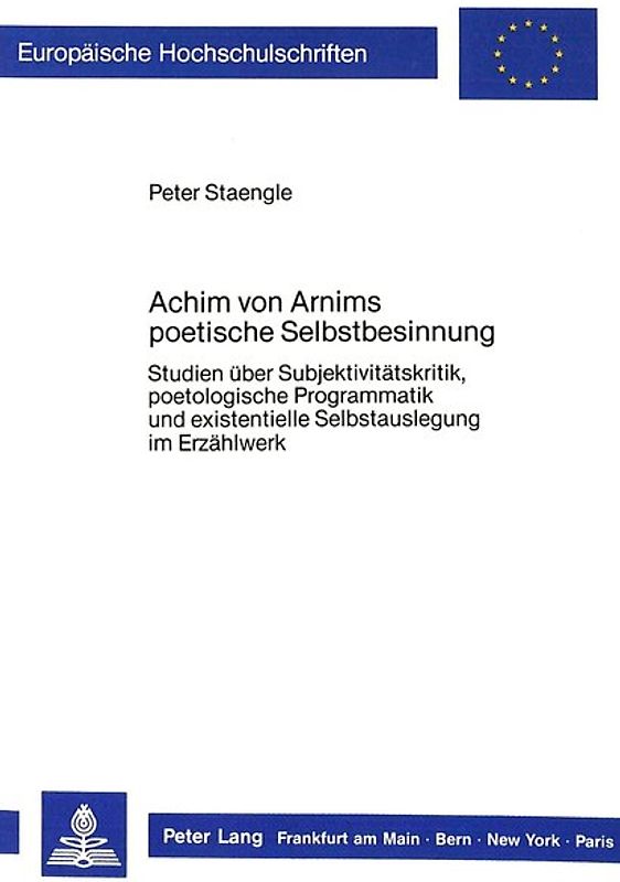 Achim von Arnims poetische Selbstbesinnung